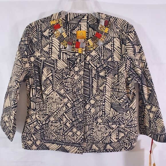 Ruby Rd Women’s Size 14 Jeweled Neckline ¾ Sleeve Button Front Jacket -NWT - Picture 14 of 16